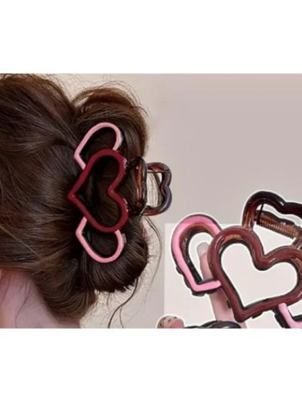 BRAND NEW WITH TAGS Hollow Heart Triple Heart Hair Claw Clip